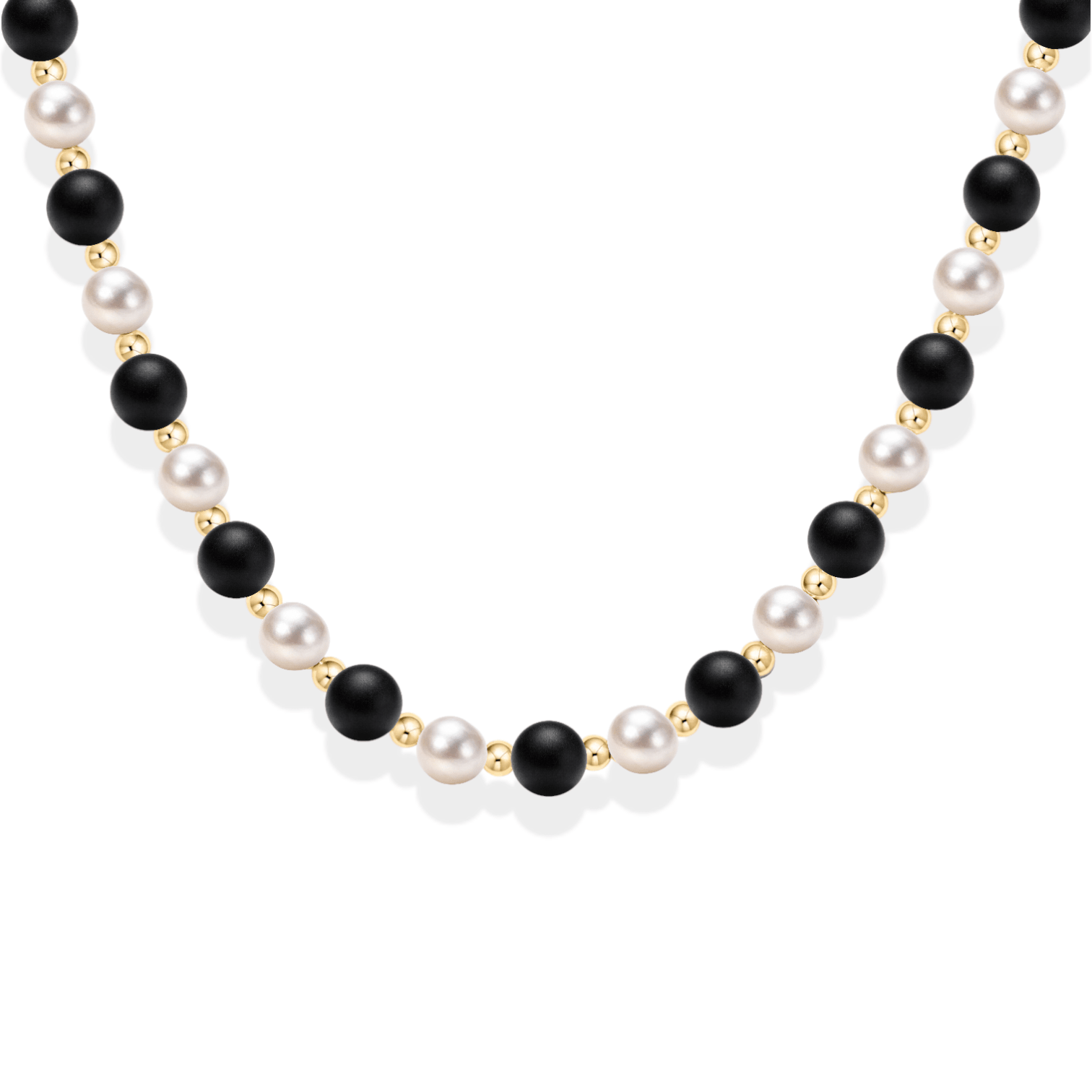 Renee | Beaded Necklace with Black Onyx - Bara Boheme