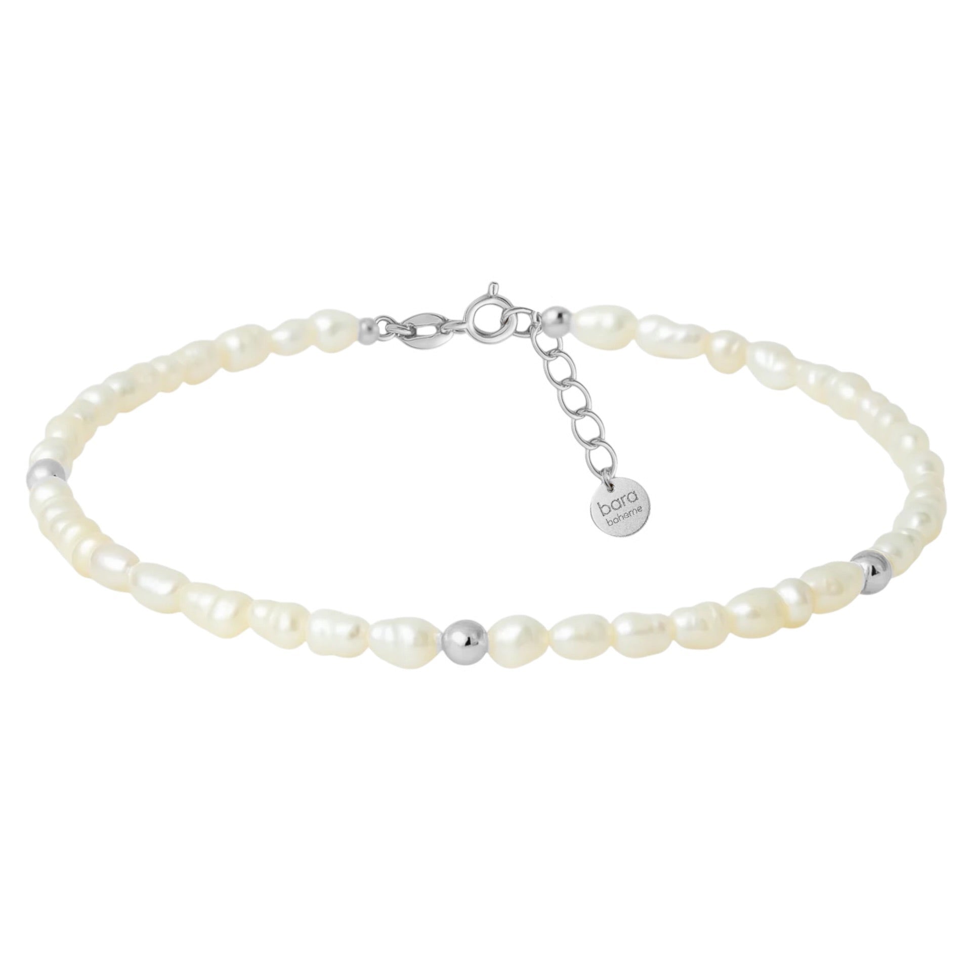 Sara | Gold Filled Beaded Anklet with Pearls - Bara Boheme
