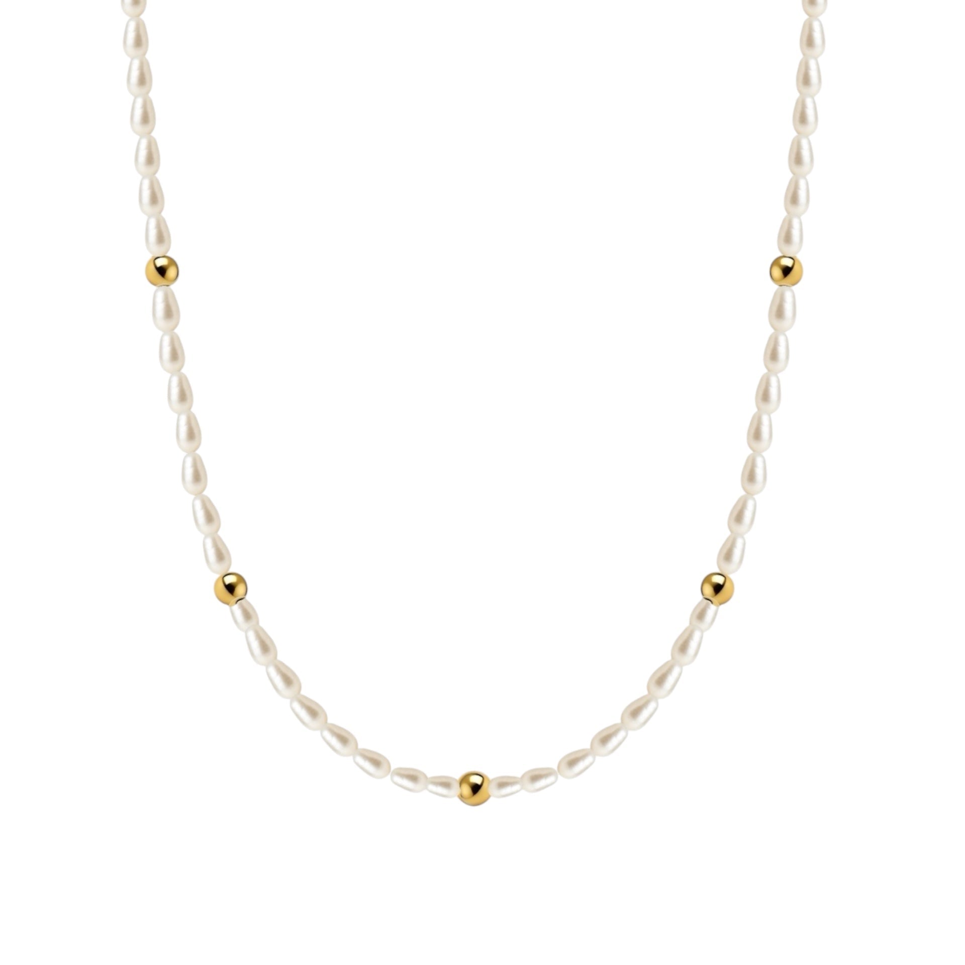 Sara | Gold Filled Beaded Necklace with Pearls - Bara Boheme