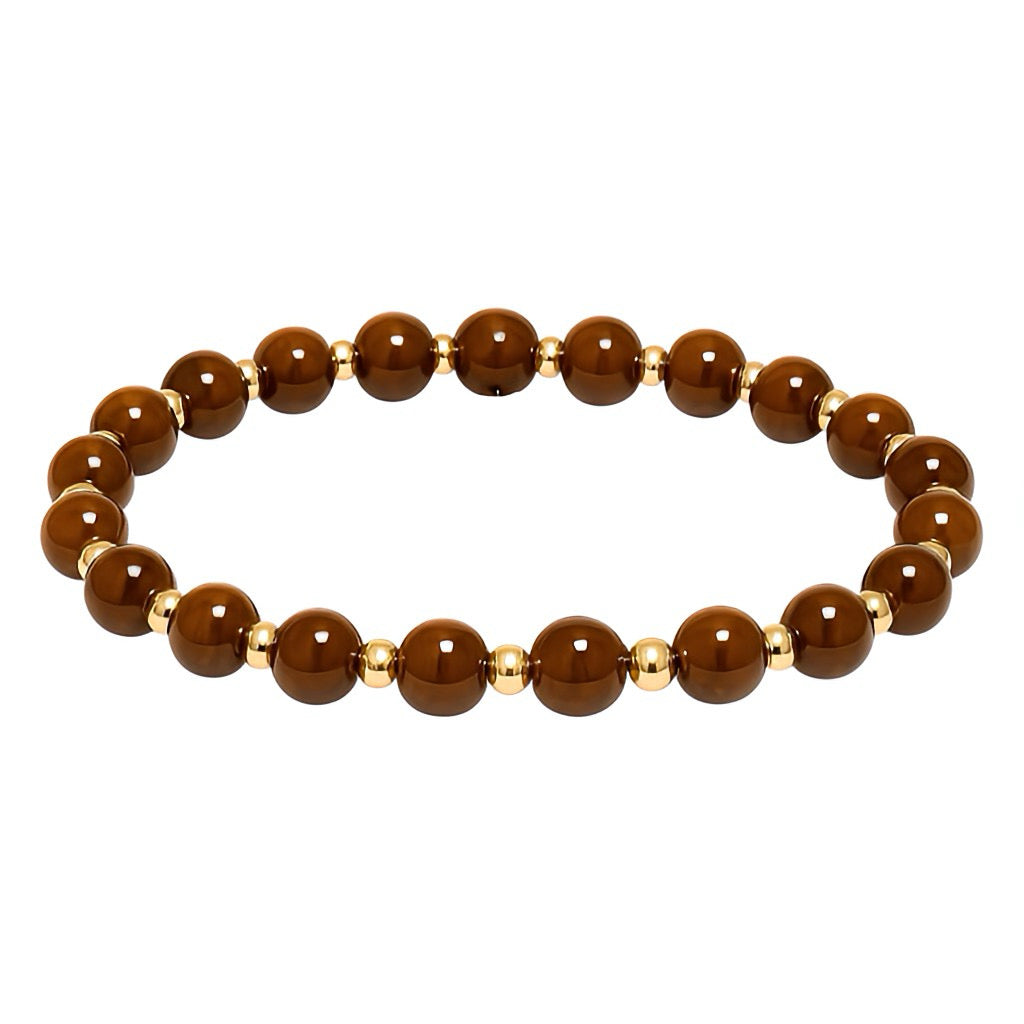 Sea Tiger | Gold Filled Beaded Men's Bracelet