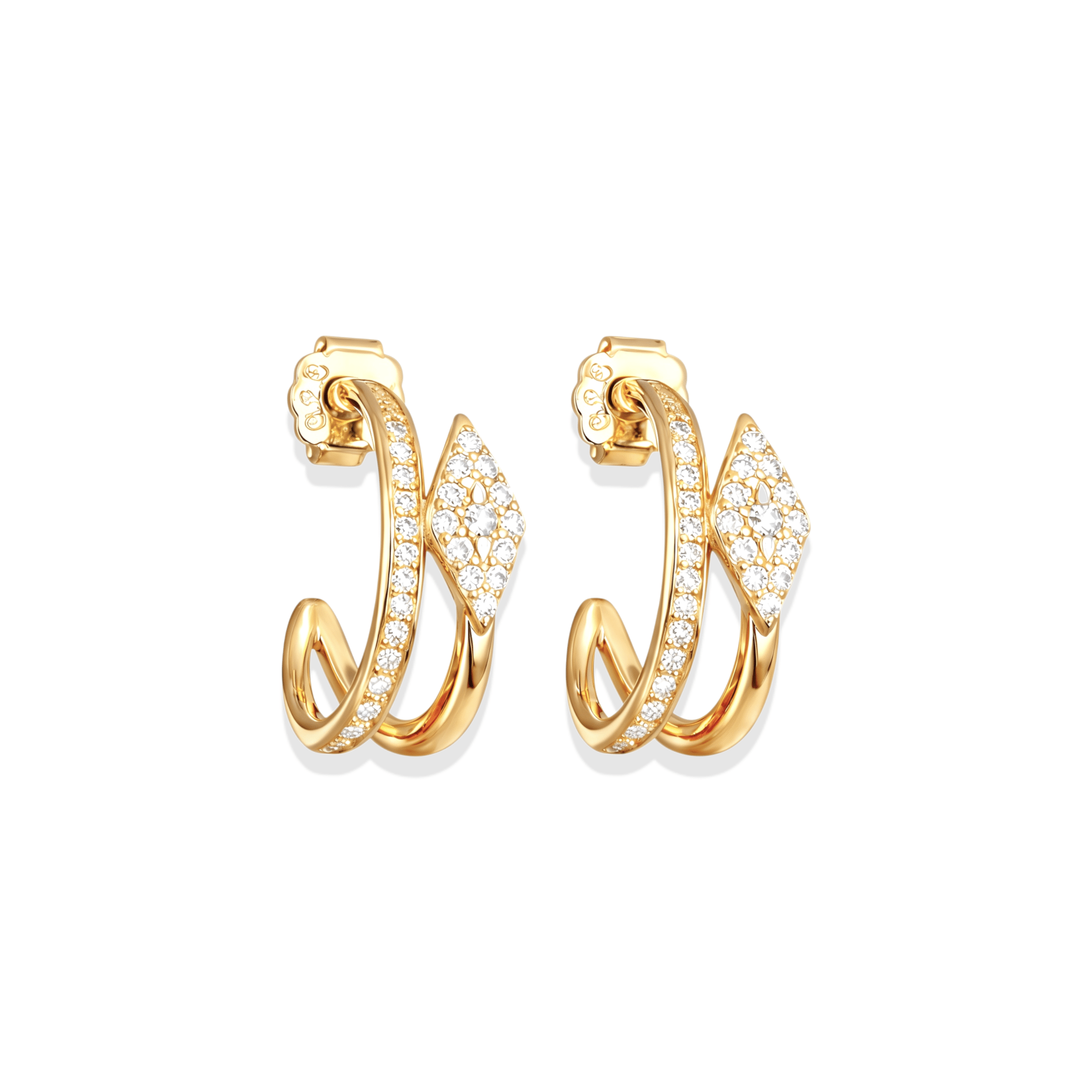 Seraphina | Pave Hoop Huggie Earrings - Bara Boheme