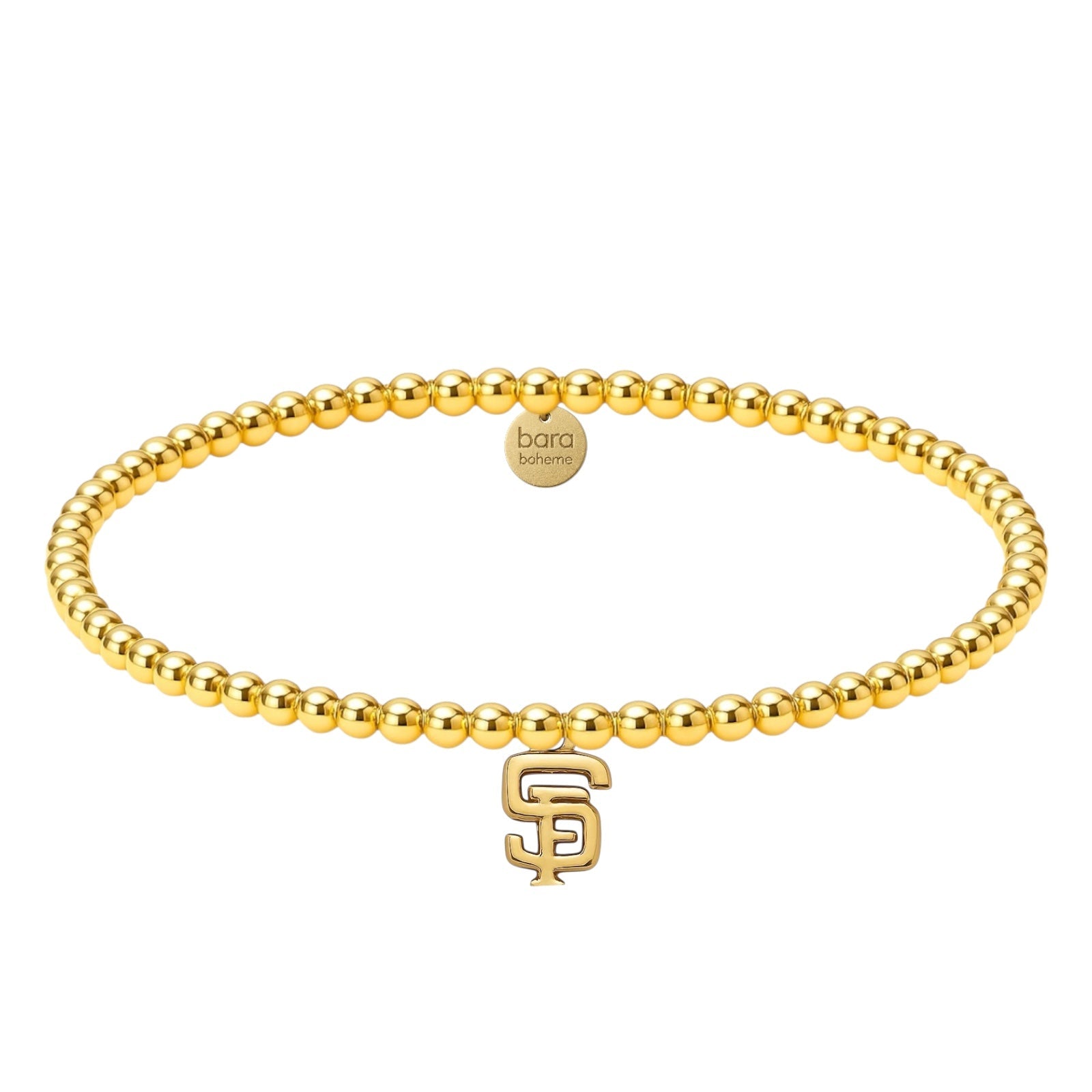SF Giants Charm | Gold Filled Beaded Bracelet - Bara Boheme
