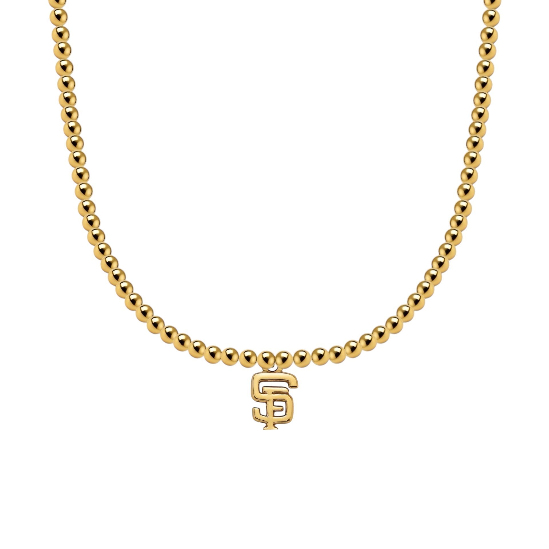 SF Giants Charm | Gold Filled Beaded Necklace - Bara Boheme