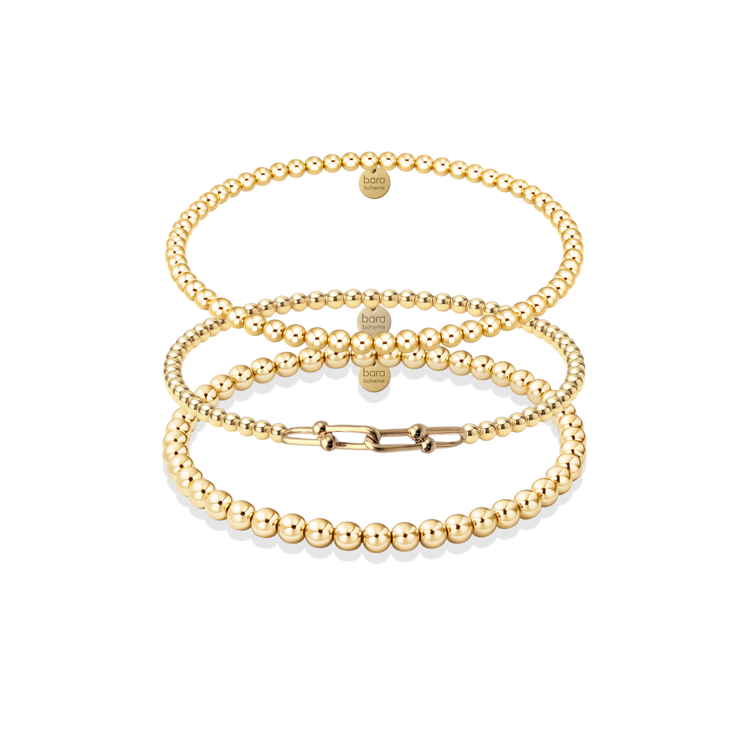 Sicily | Gold Filled Beaded Bracelet Stack