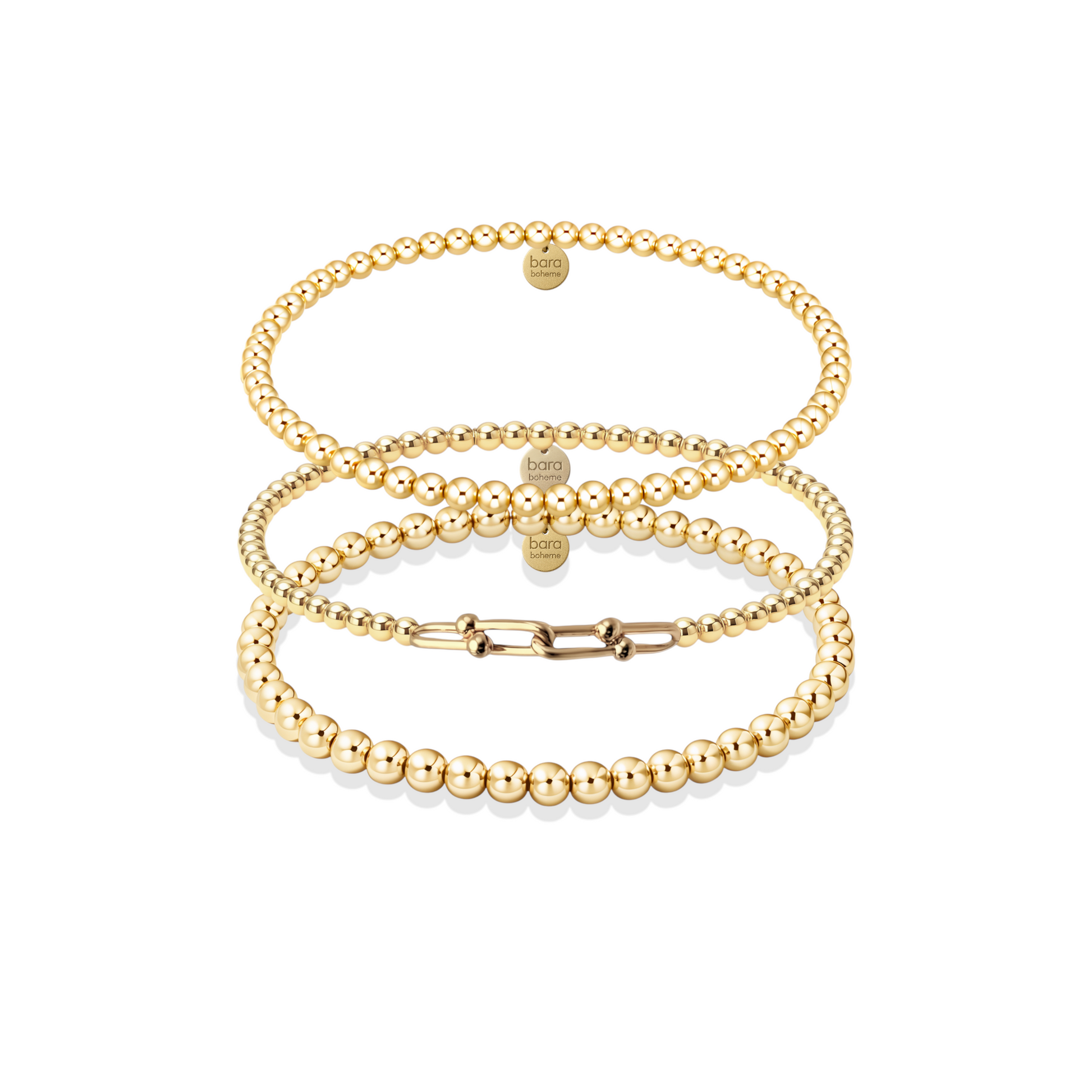 Sicily | Gold Filled Beaded Bracelet Stack