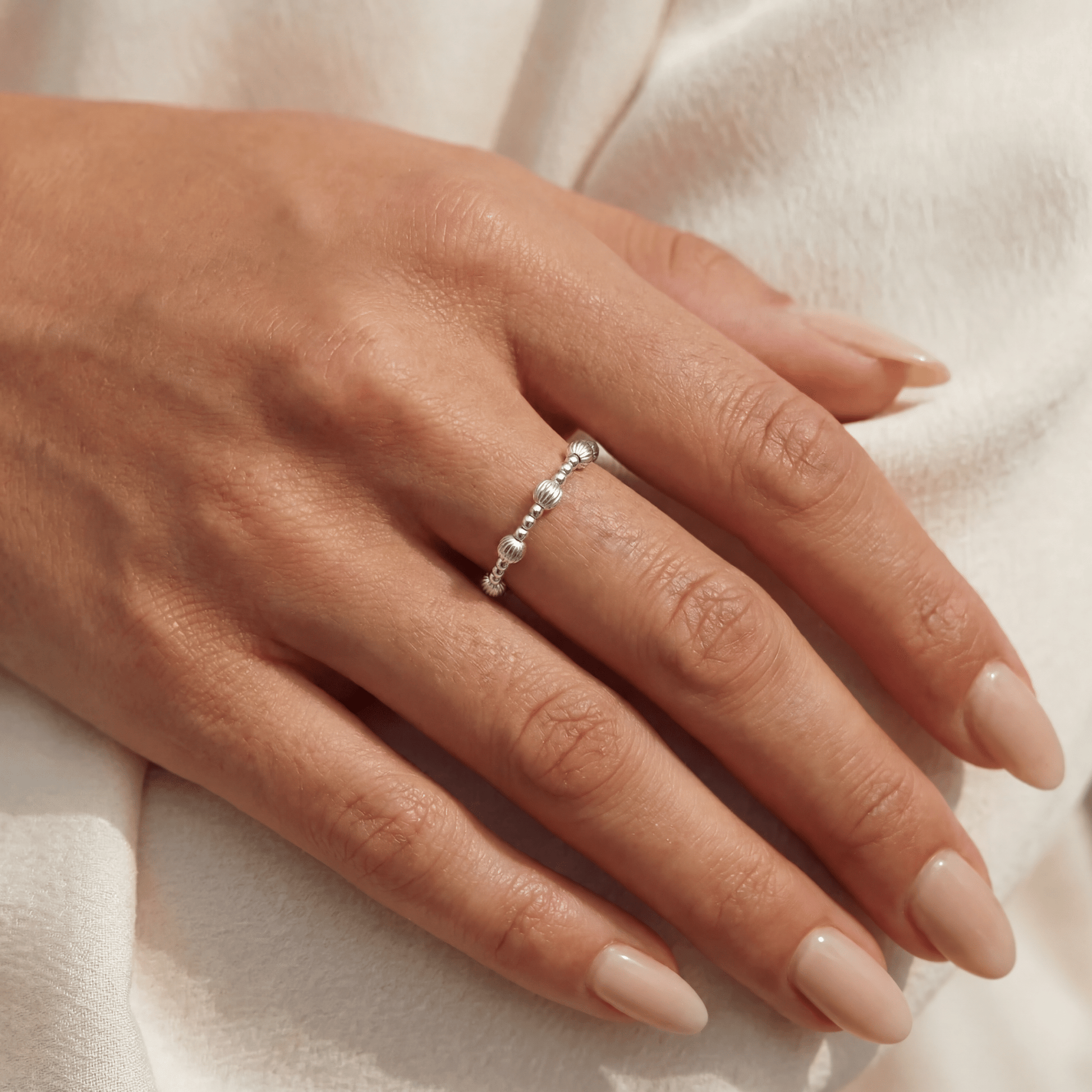 Signature Kenna Beaded Stretchy Ring - Bara Boheme