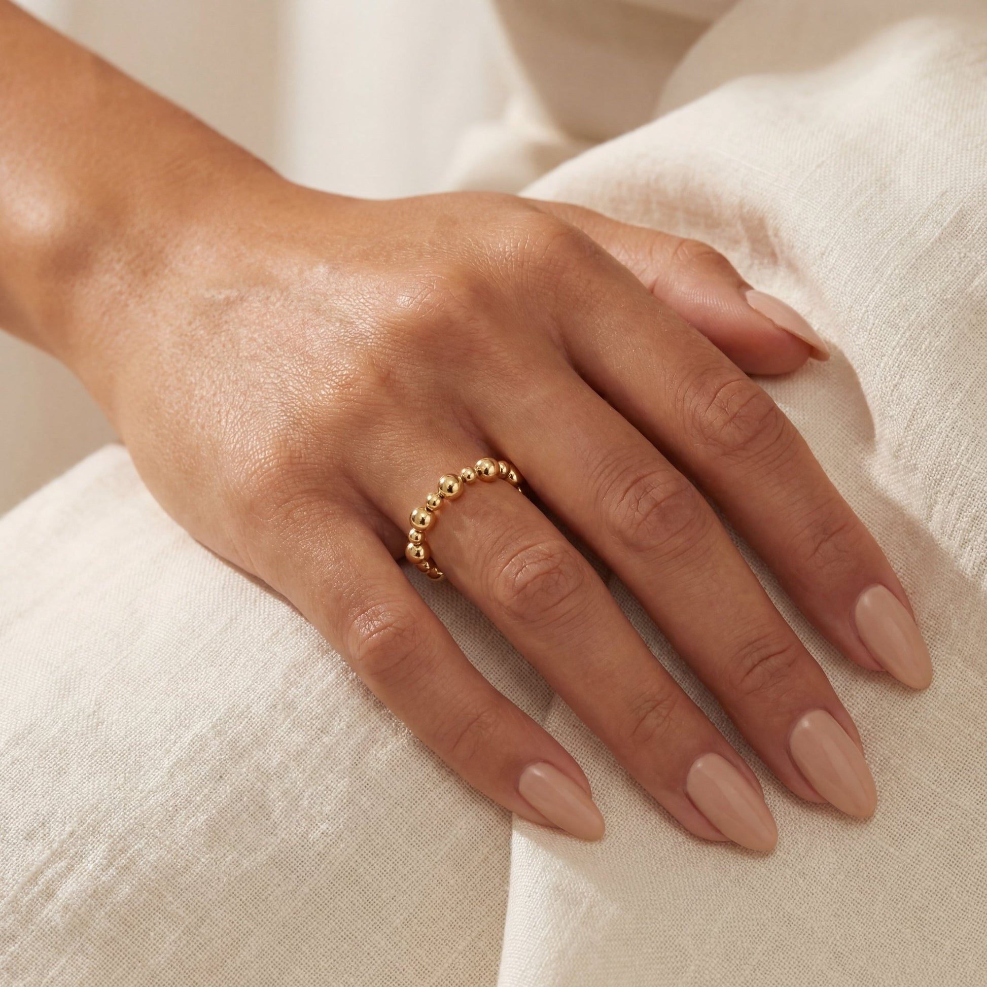Signature Nicole Beaded Stretchy Ring - Bara Boheme