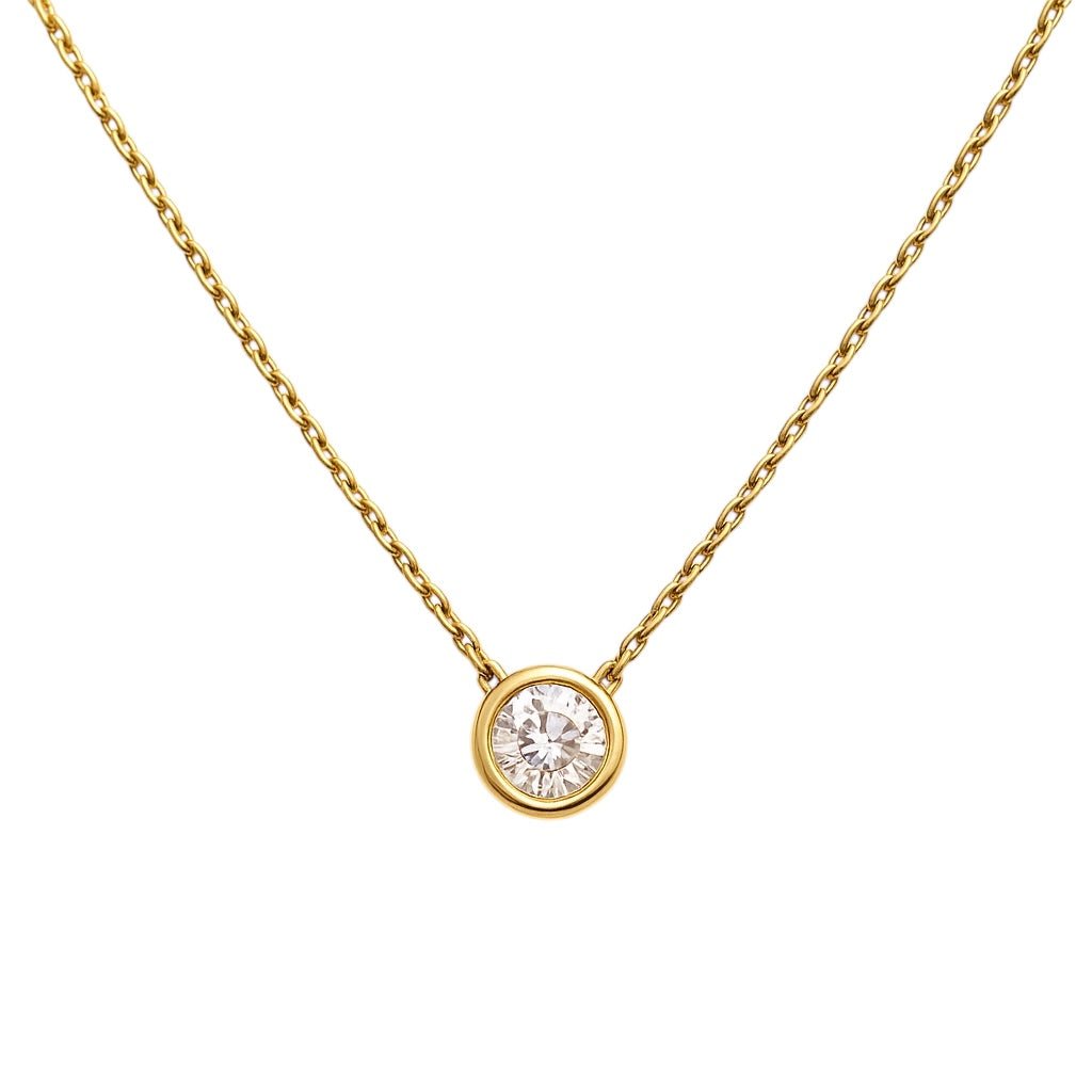 Single Solitaire | Gold Plated Necklace - Bara Boheme