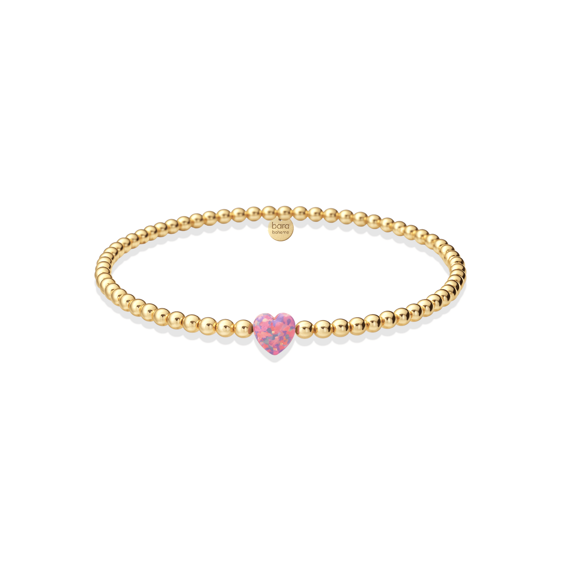 Small Heart Opal Beaded Bracelet - Bara Boheme