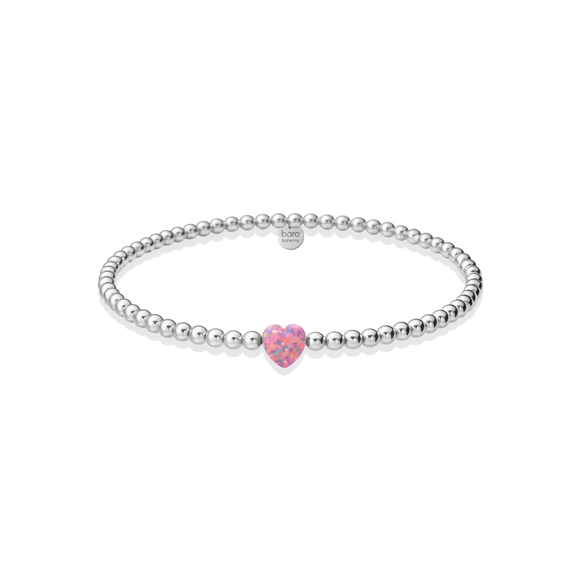 Small Heart Opal Beaded Bracelet - Bara Boheme