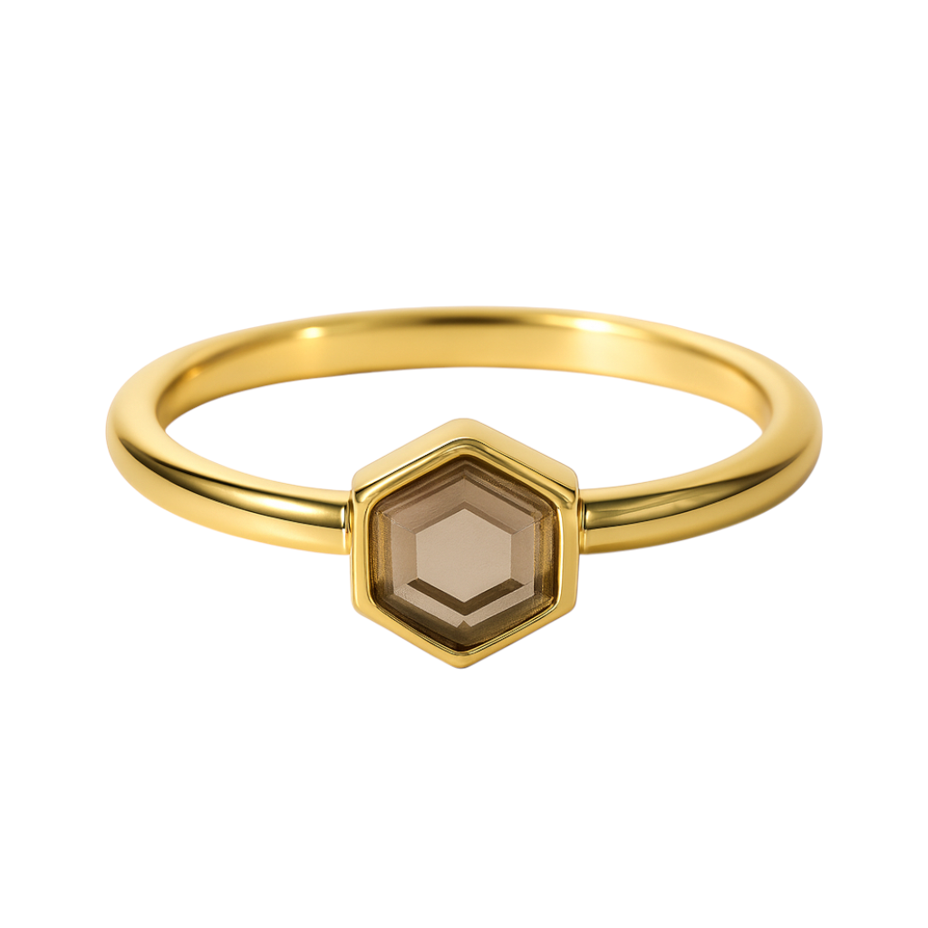 Smokey Topaz | SPS Hexagon Ring