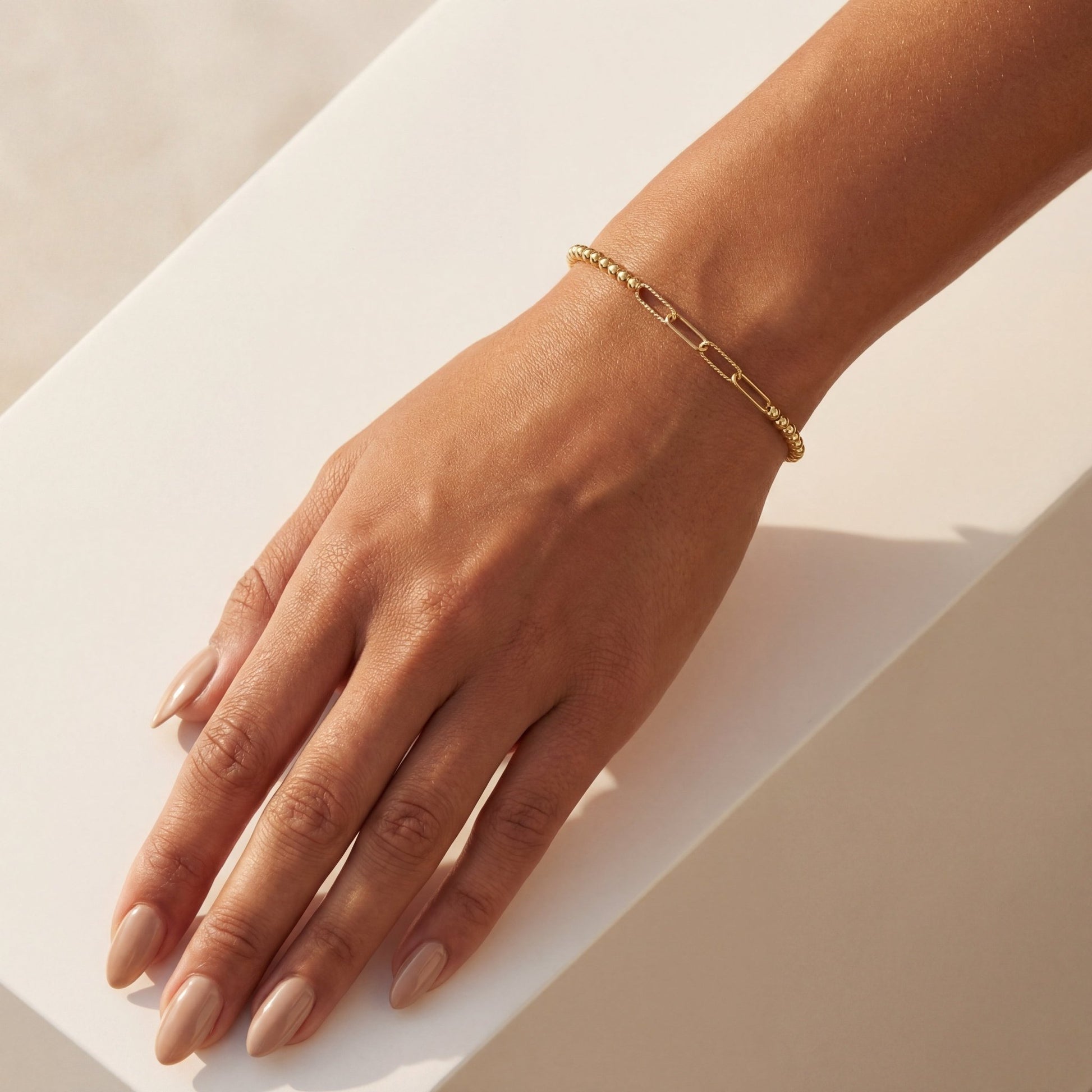 Sophie Paperclip | Gold Filled Beaded Bracelet - Bara Boheme