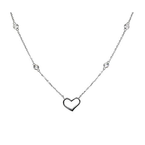 "VIOLET" Open Heart BTY CZ Necklace