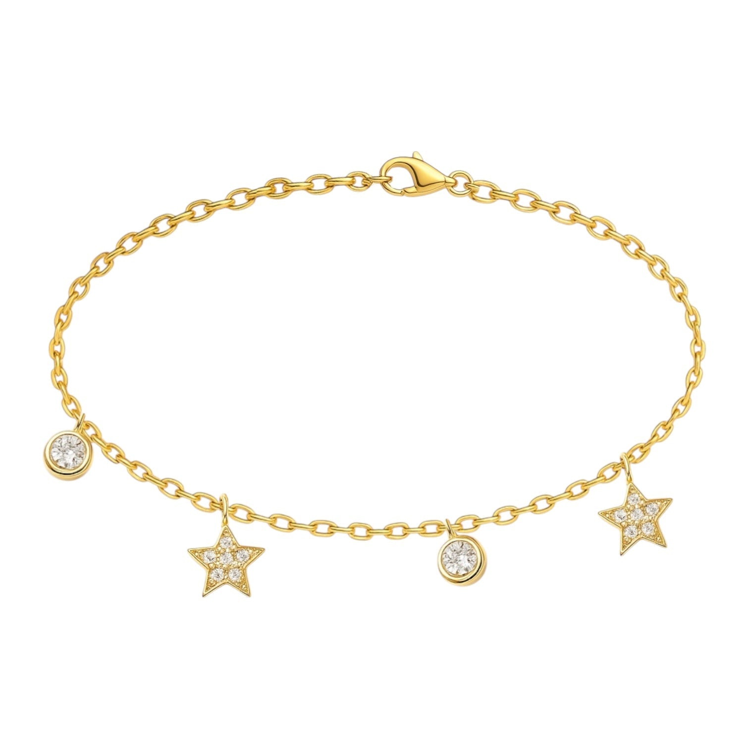 Star + Crystal | Gold Plated Bracelet - Bara Boheme