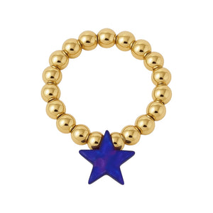 Star | Beaded Opal Stretchy Ring