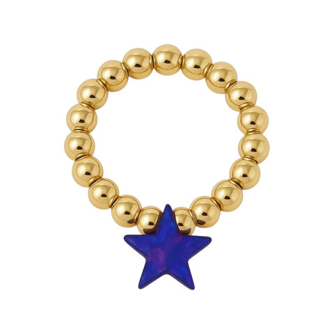 Star | Beaded Opal Stretchy Ring