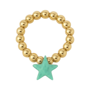 Star | Beaded Opal Stretchy Ring