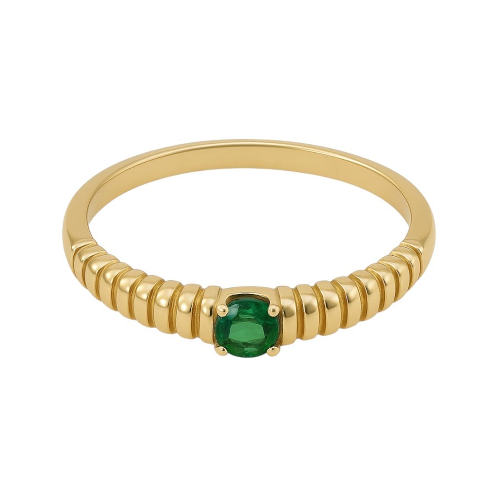 Summer | Gold Plated Emerald Ring - Bara Boheme