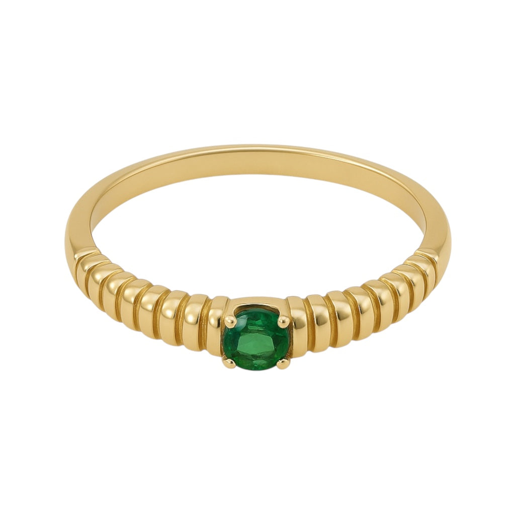 Summer | Gold Plated Emerald Ring