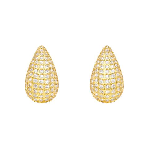 Teardrop | Pave Stud Earrings