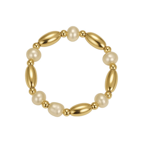 Terri | Beaded Stretchy Ring with Pearls