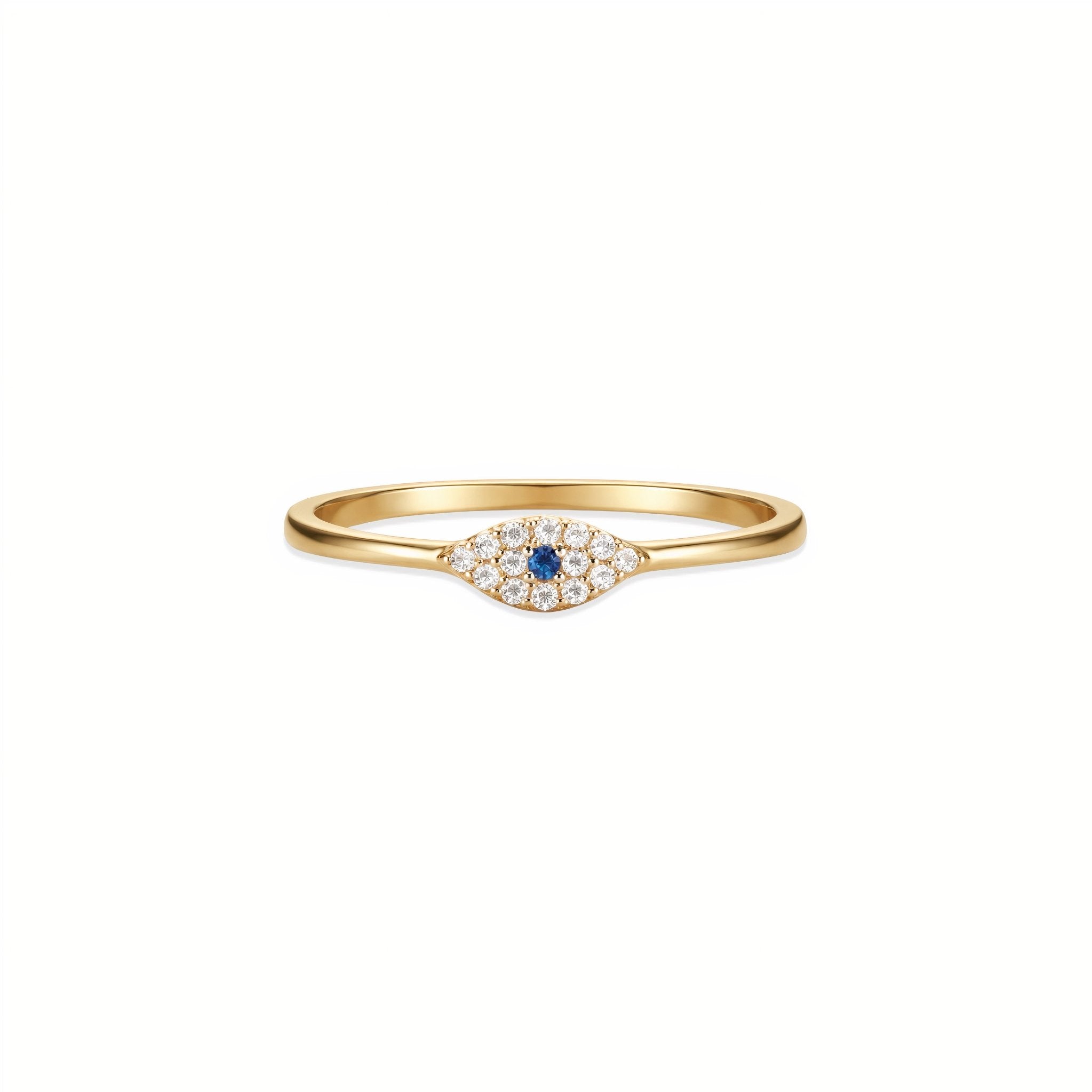 The Cyra | Solid Gold with Sapphire Ring - Bara Boheme