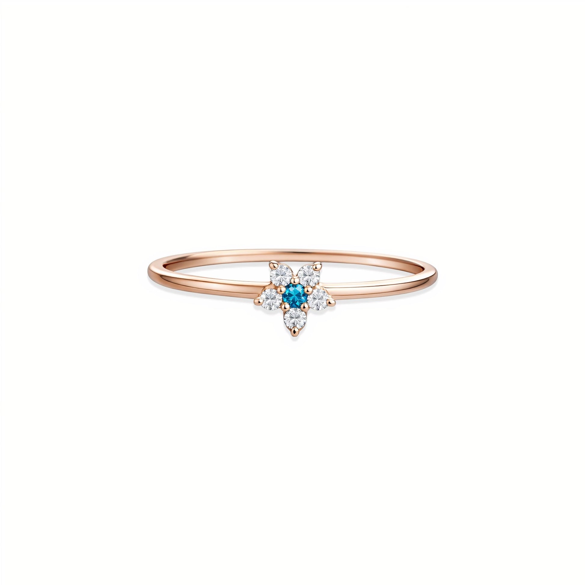 The Flora | Solid Gold with Diamonds Ring - Bara Boheme