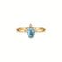 The Octavia | Solid Gold with Aqua Marine Ring - Bara Boheme