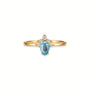The Octavia | Solid Gold with Aqua Marine Ring - Bara Boheme
