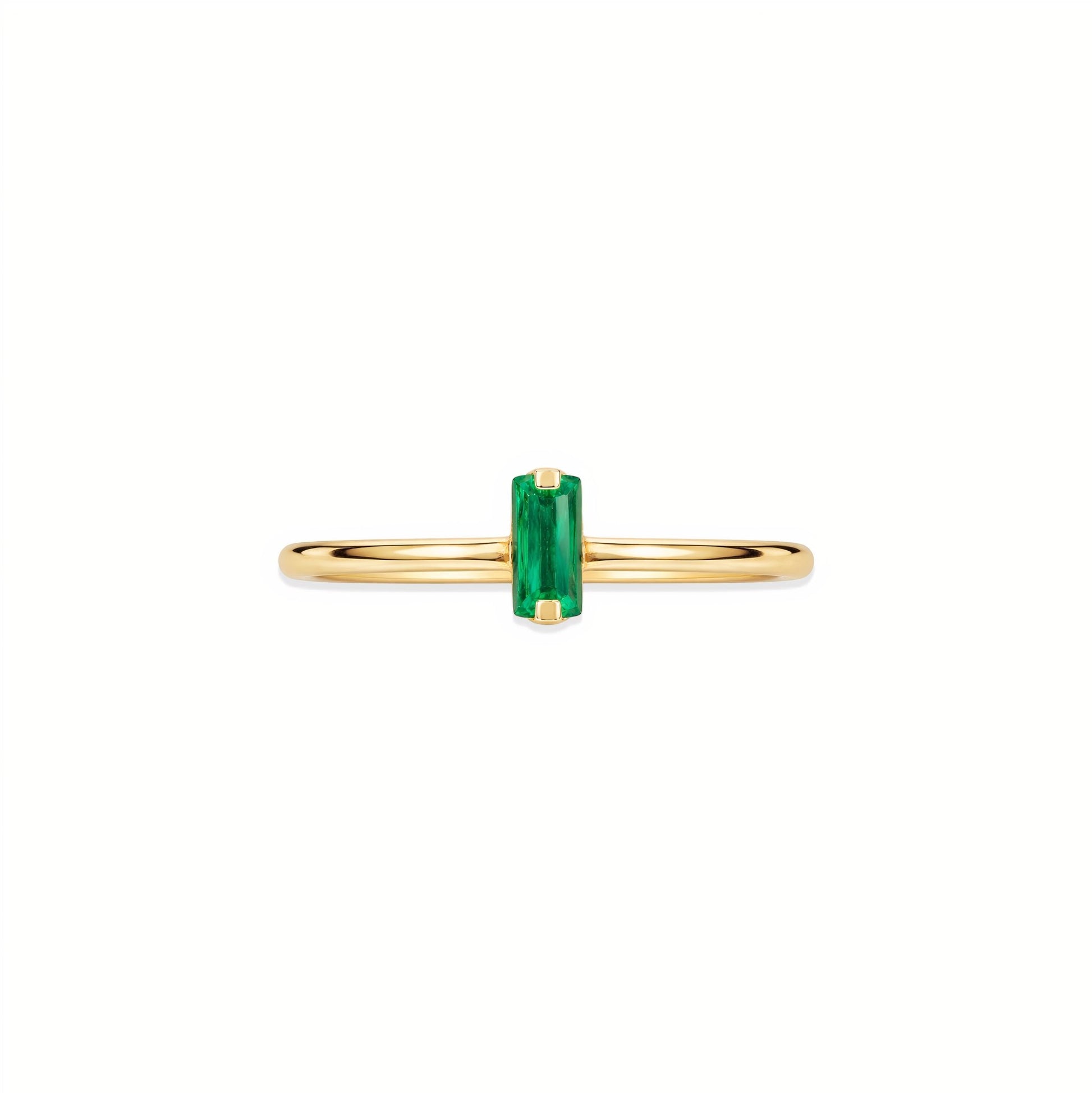 The Poison Ivy | Solid Gold with Emerald Ring - Bara Boheme