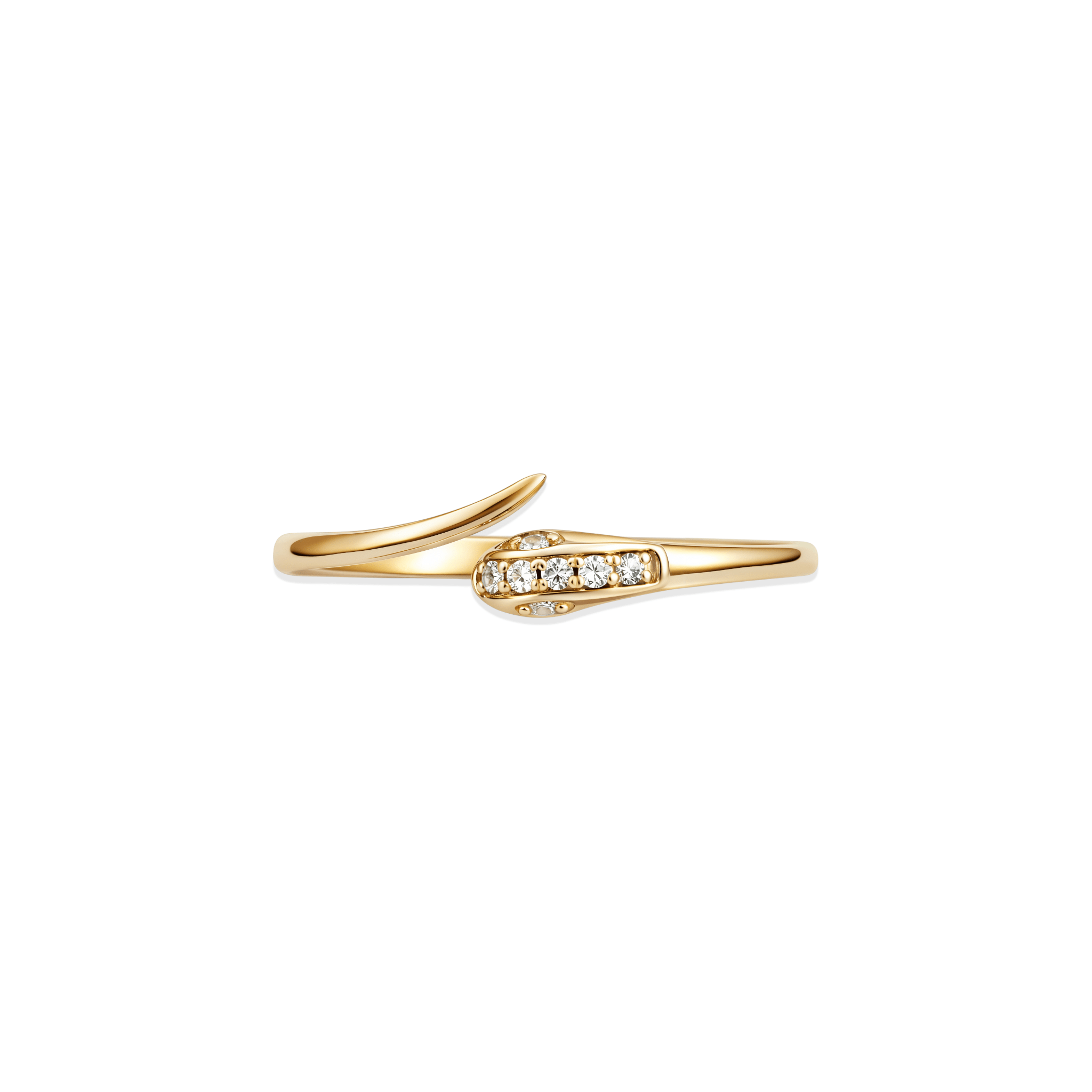 The Serpant | Solid Gold with Diamonds Ring - Bara Boheme