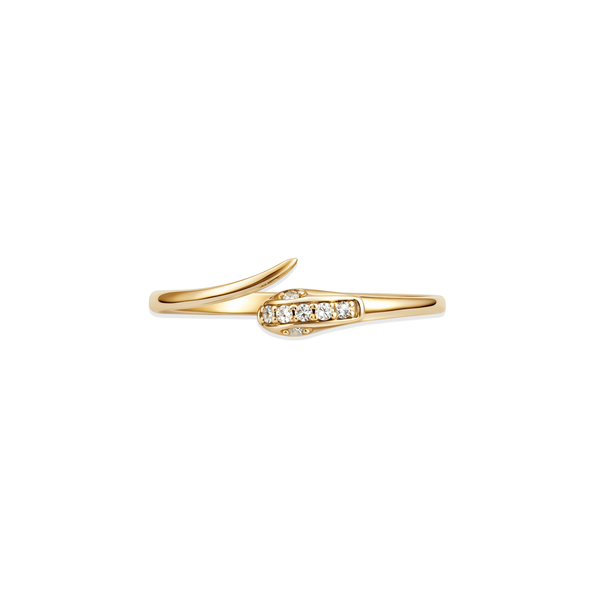 The Serpant | Solid Gold with Diamonds Ring - Bara Boheme