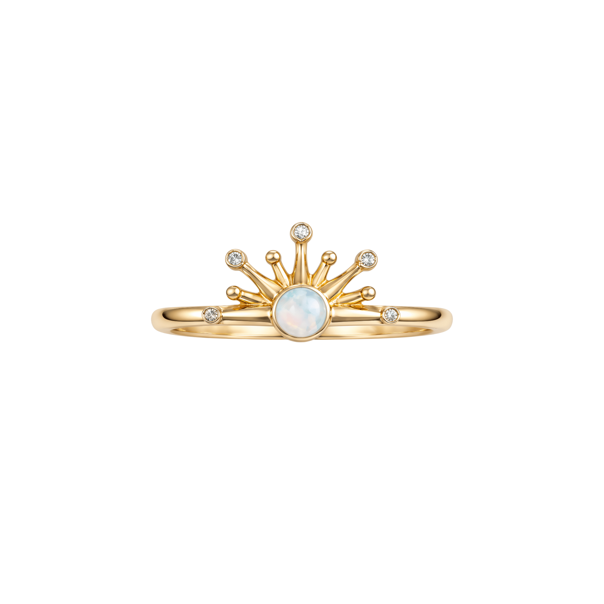 The Sunrise | Solid Gold with Opal Ring - Bara Boheme