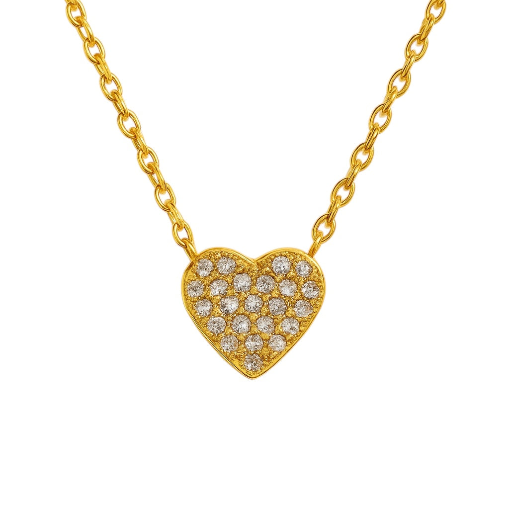 Tiny Heart Pave Necklace