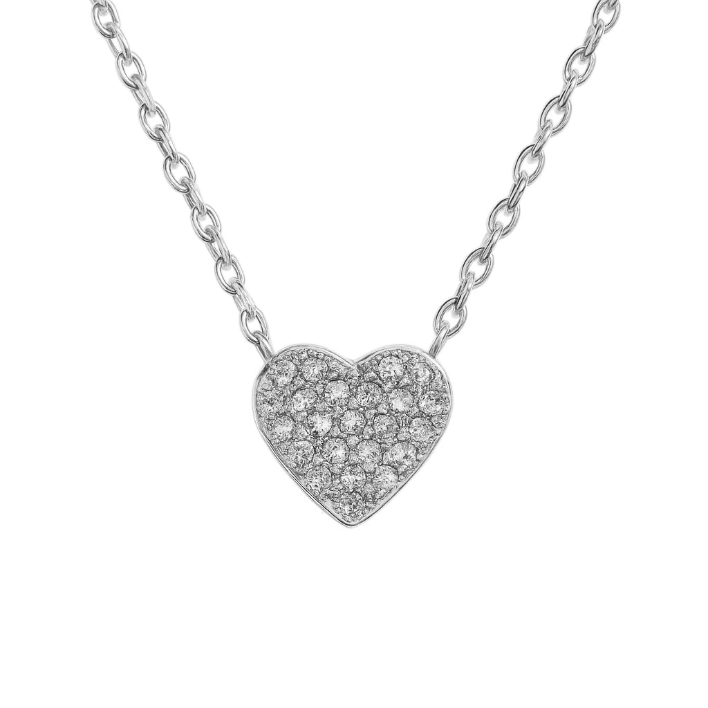 Tiny Heart Pave Necklace