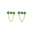 Tish | Emerald Chain Stud Earrings - Bara Boheme
