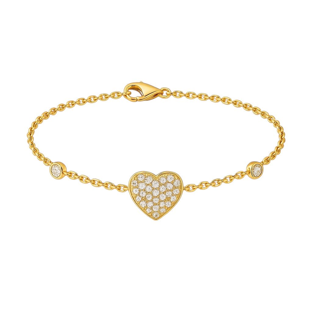Trinity | Gold Plated Heart Bracelet - Bara Boheme