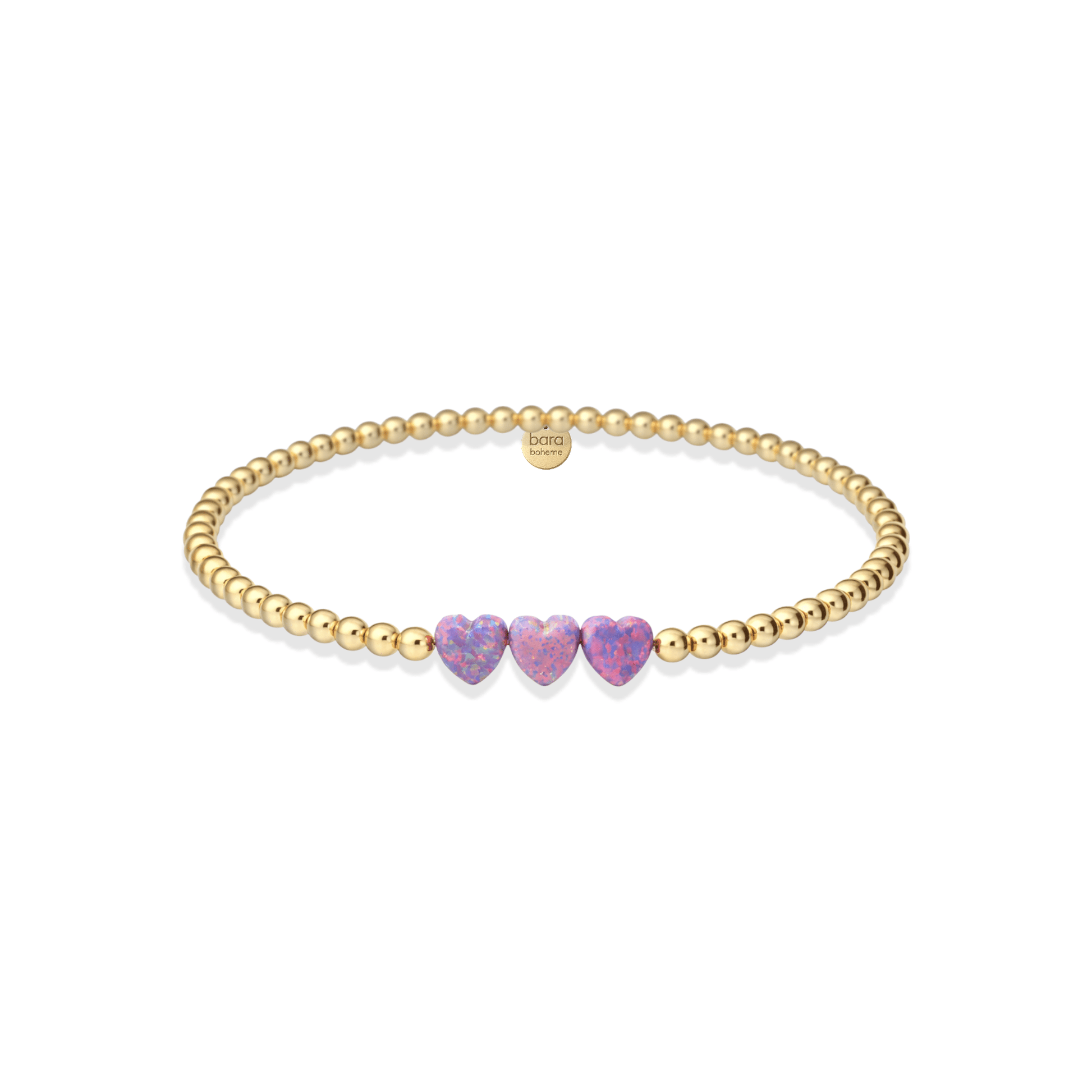 Triple Heart Opal Beaded Bracelet - Bara Boheme