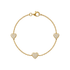 Triple Heart | Pave Gold Plated Bracelet - Bara Boheme