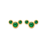 Triple Solitaire | Sapphire Stud Earrings - Bara Boheme