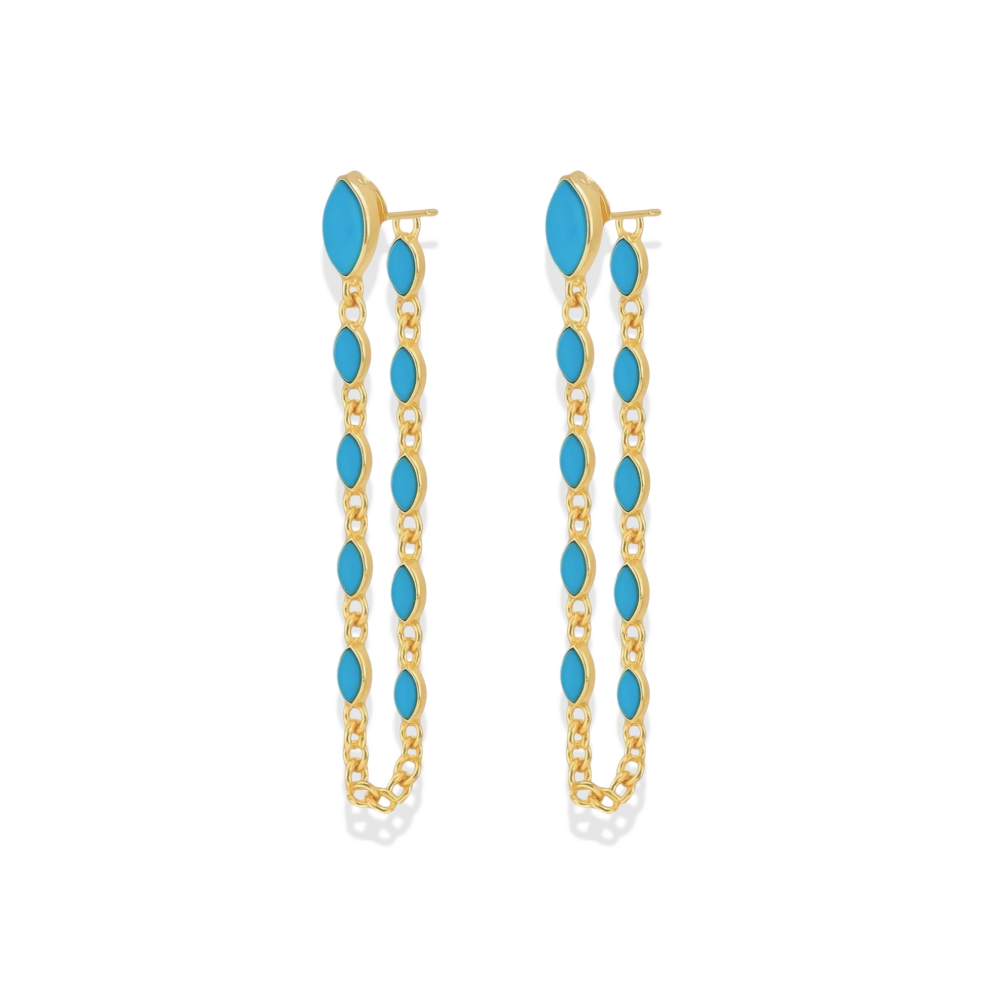 Turquoise Chain Earrings