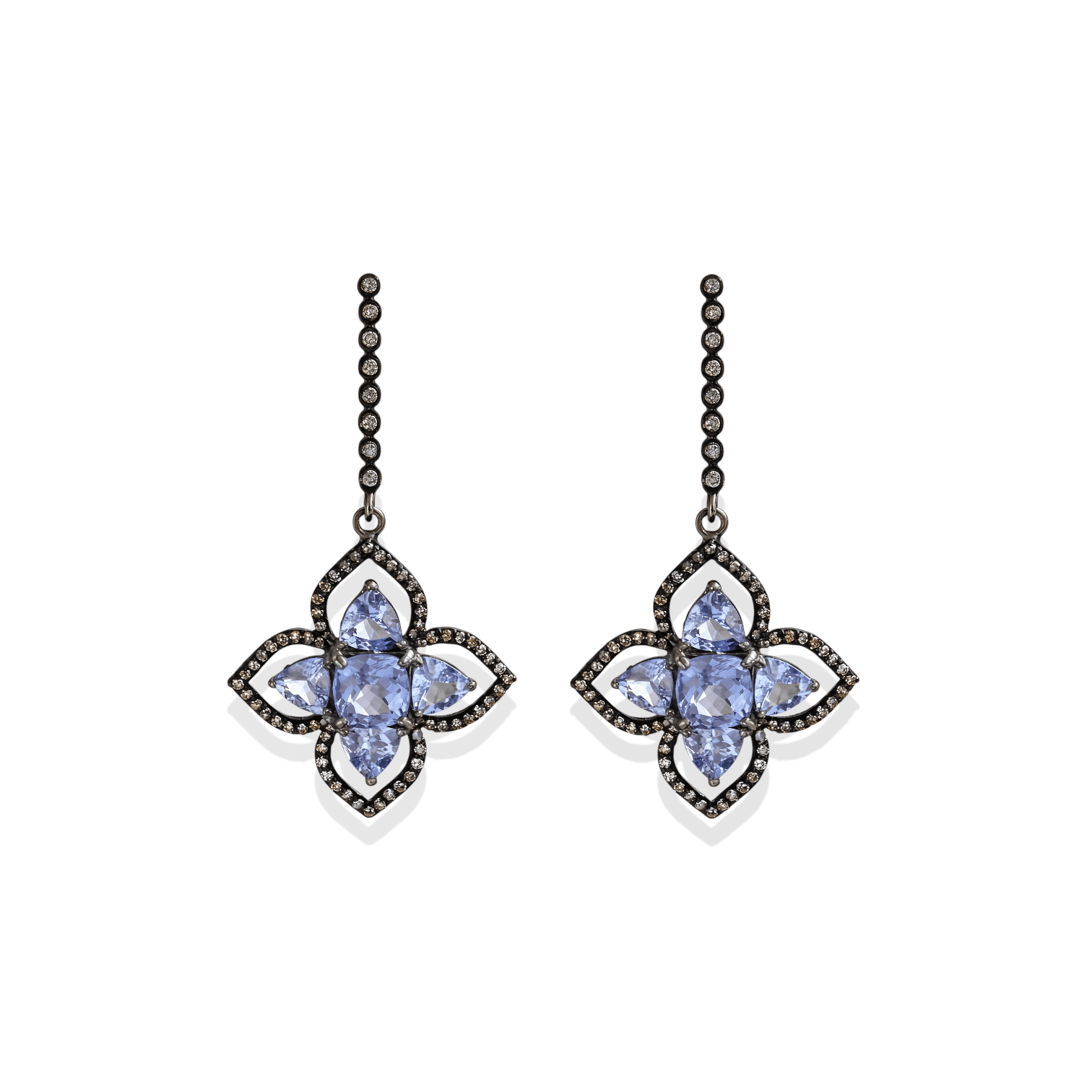 True | White Topaz Earrings with Iolite - Bara Boheme