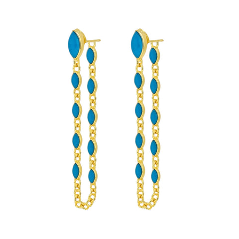 Turquoise Chain Earrings