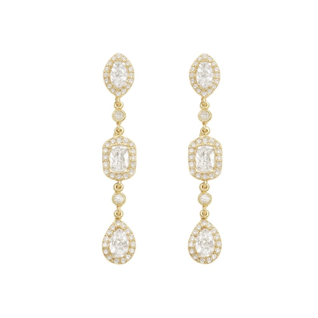 Undecided | Gold Plated Pave Earrings - Bara Boheme