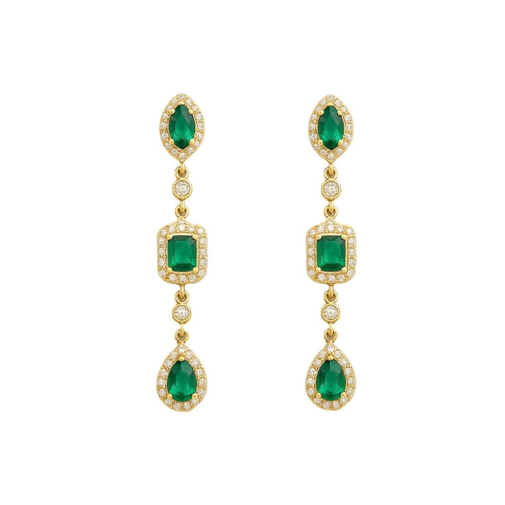 Undecided | Gold Plated Pave Earrings - Bara Boheme