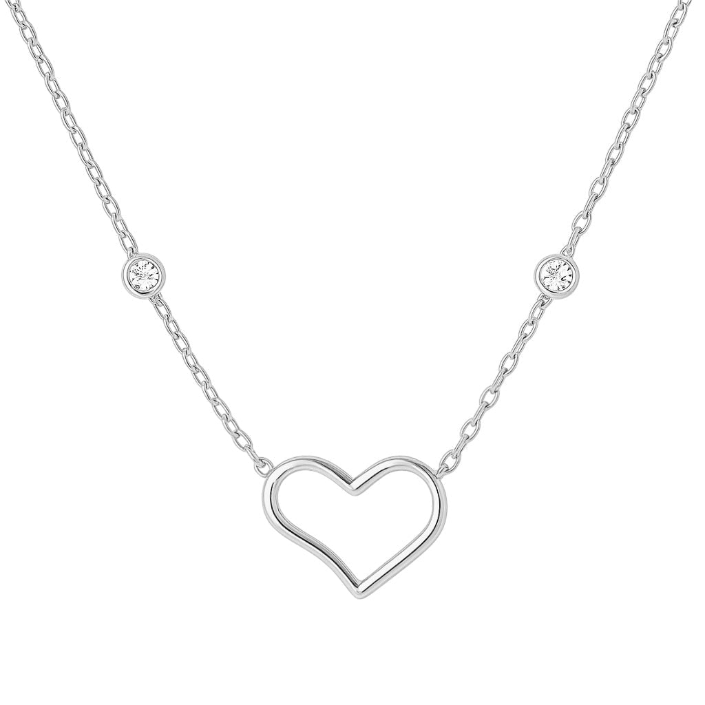 Violet | Pave Open Heart Necklace - Bara Boheme
