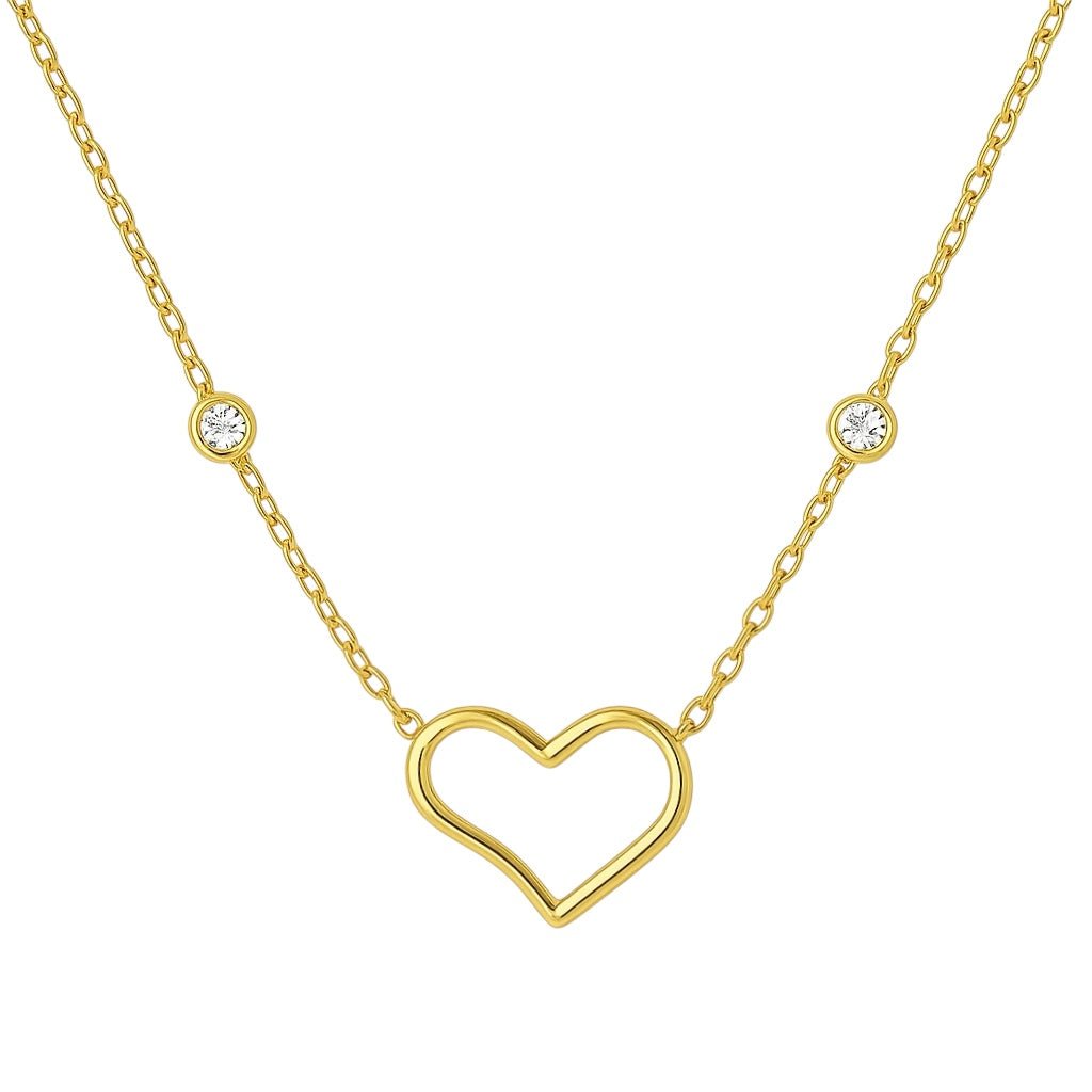 Violet | Pave Open Heart Necklace - Bara Boheme