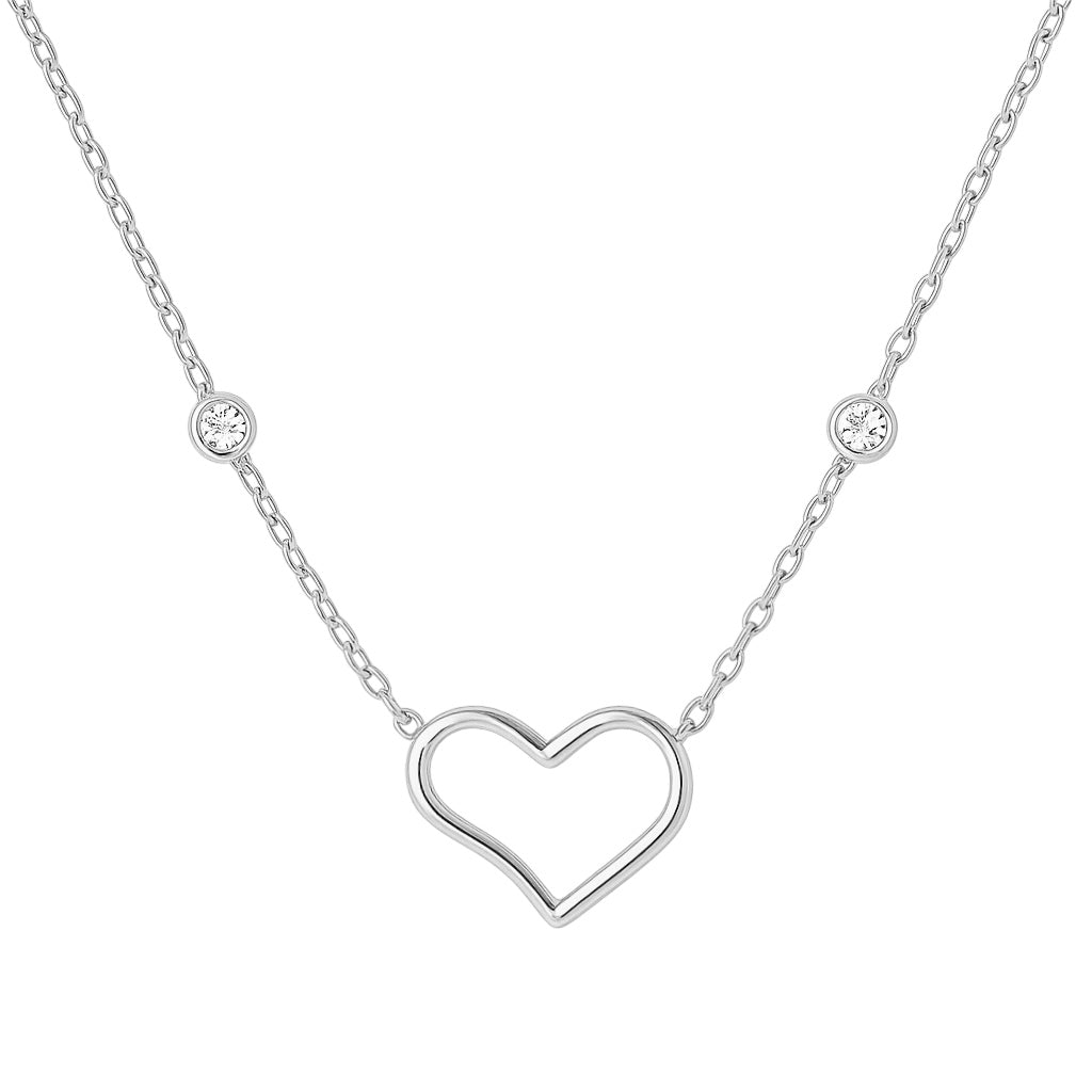 Violet | Pave Open Heart Necklace