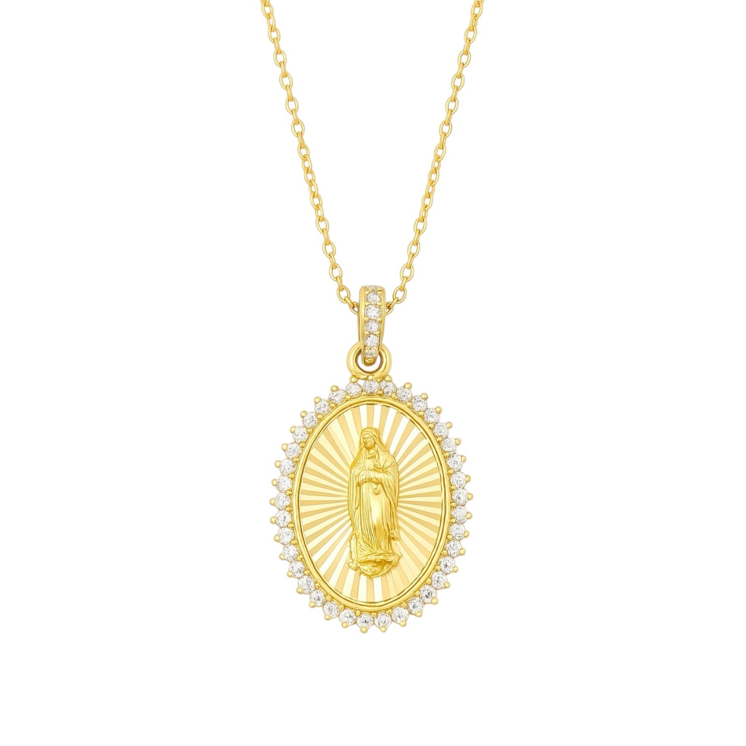 Virgin Mary Medallion | Gold Plated Necklace - Bara Boheme