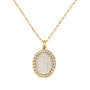 Virgin Mary | Pave Small Oval Necklace - Bara Boheme